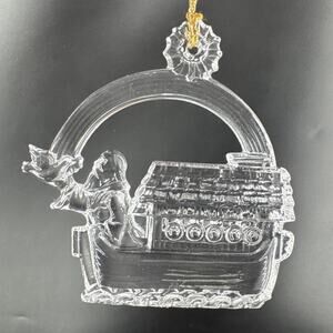Waterford Marquis Crystal Noah's Ark Ornament Noah On The Ark With Dove Vintage